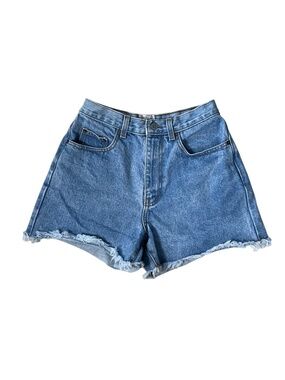 American Eagle Vintage Mom Jean Shorts High Rise Frayed Hem Size 8